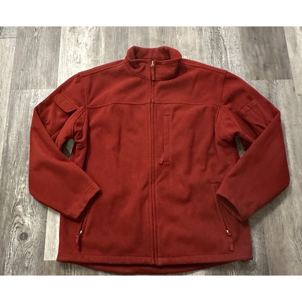 Duluth Trading Shoreman Fleece Jacket Mens Large Red‎ Full Zip Windproof Thick